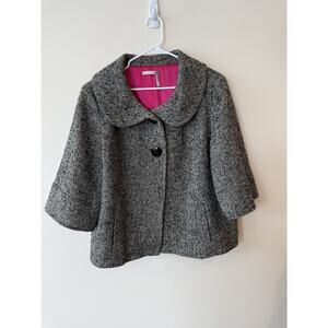 CLASSIQUES ENTIER ATELIER Tweed Swing Jacket Blazer Wool Blend 16 Button